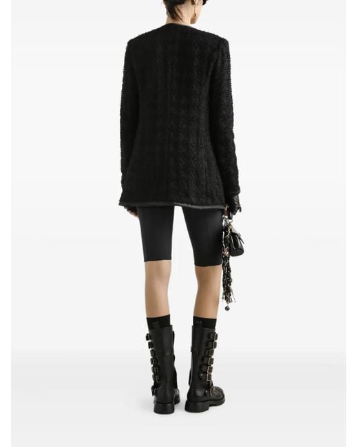 Dolce & Gabbana Black Textured Button-Up Jacket