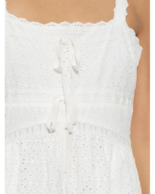 Ulla Johnson White Broderie-Anglaise Tiered Maxi Dress