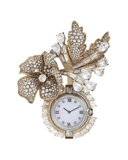 Dolce & Gabbana Blumenbrosche Mit Strass in White für Herren