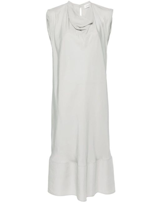 Robe mi-longue à col bénitier Lemaire en coloris White