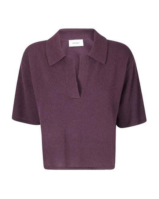 Lisa Yang Purple Polo-Neck Cashmere Sweater