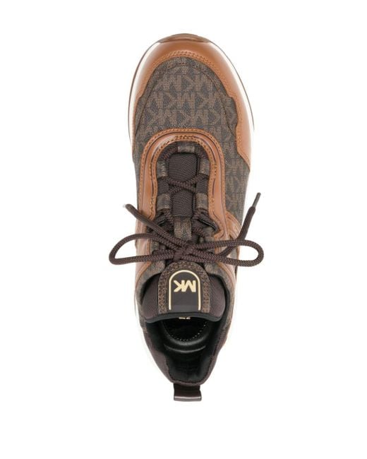 MICHAEL Michael Kors Brown Olympia Monogram-pattern Sneakers