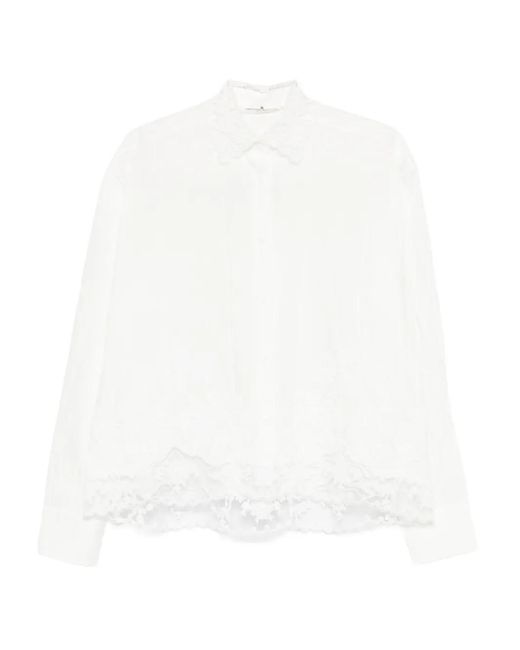 Ermanno Scervino White Lace Collar Shirt