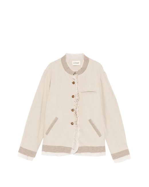 COTEMP Natural Ruffled Button Jacket