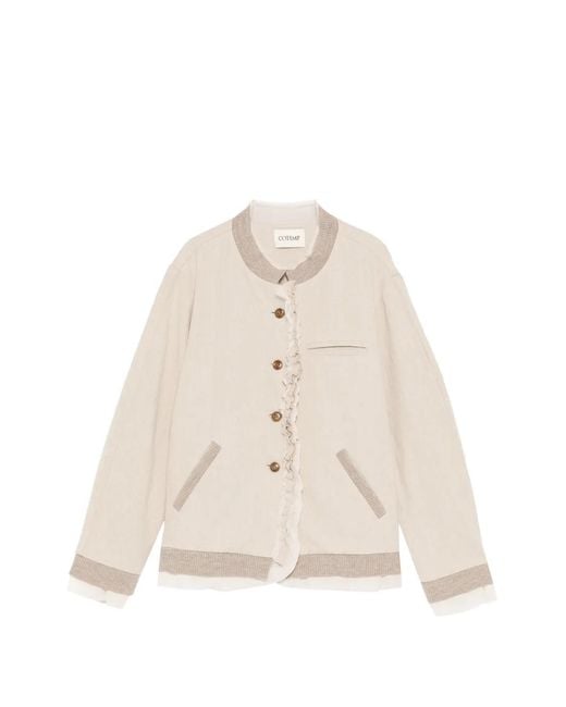 COTEMP Natural Ruffled Button Jacket