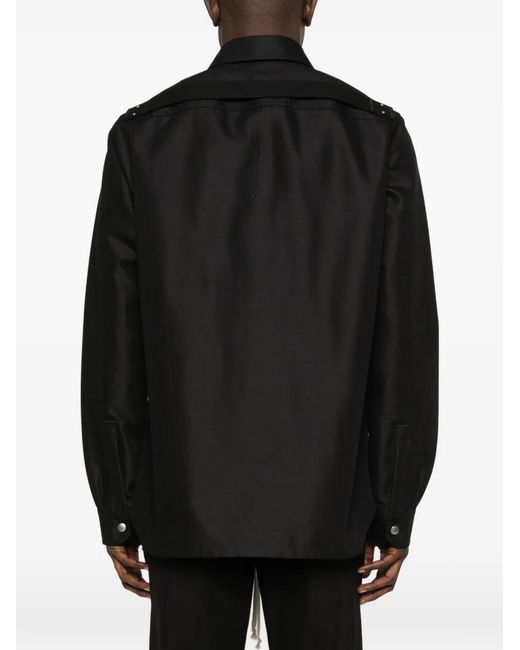 Rick Owens Black Button Chest-Pocket Jacket for men