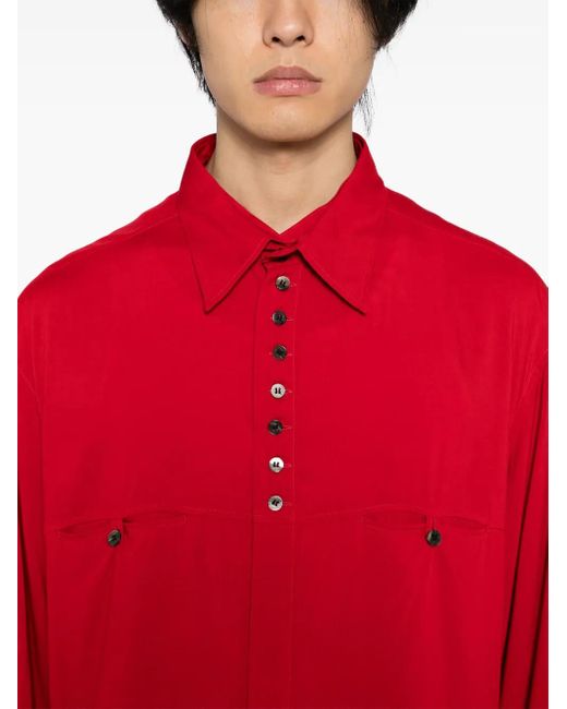 Camicia Con Colletto Ampio di Yohji Yamamoto in Red da Uomo