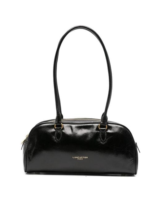Lancaster Black Retro Bow Crinkled-Leather Tote Bag