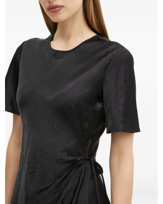 Marc O' Polo Midi-Jurk Met Korte Mouwen En Gestrikte Zijkant in het Black