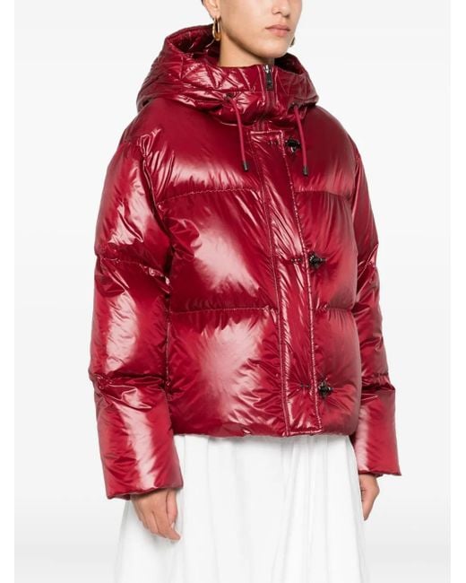 Fay Red Hooded Puffer Jacket
