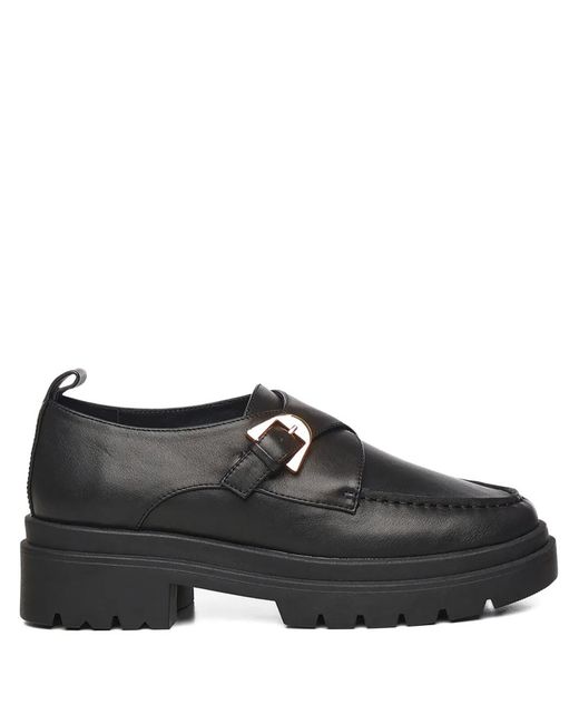 Coccinelle Black Buckle Platform Loafers