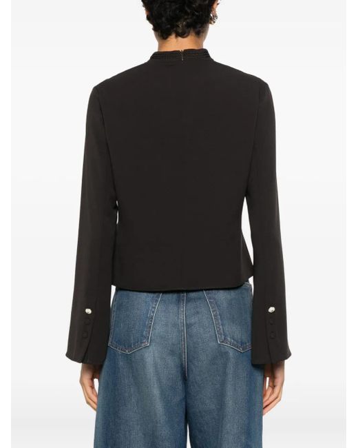 Pinko Black Bucatini Flared-Sleeve Blouse