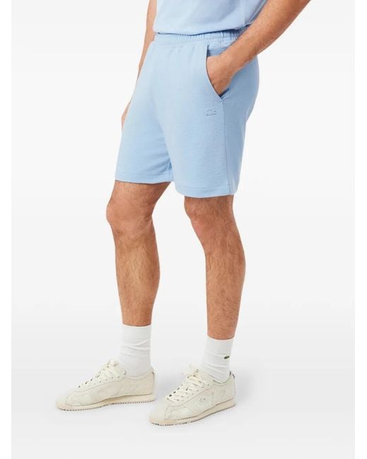 Lacoste Blue Embossed Logo Shorts for men