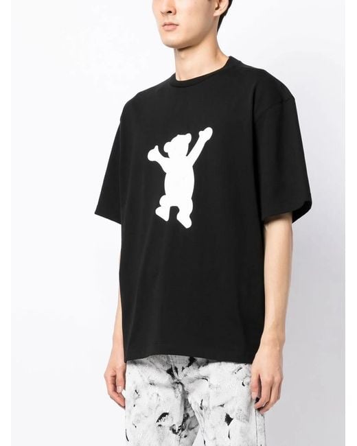 we11done Black Teddy Bear Print T-Shirt