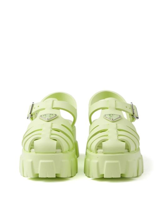 Prada Green Rubber Platform Sandals 55