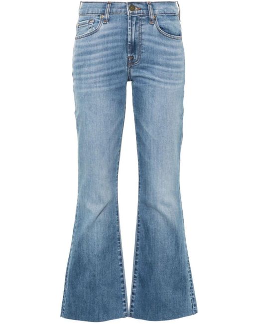 7 For All Mankind Blue Halbhohe Cropped-Jeans