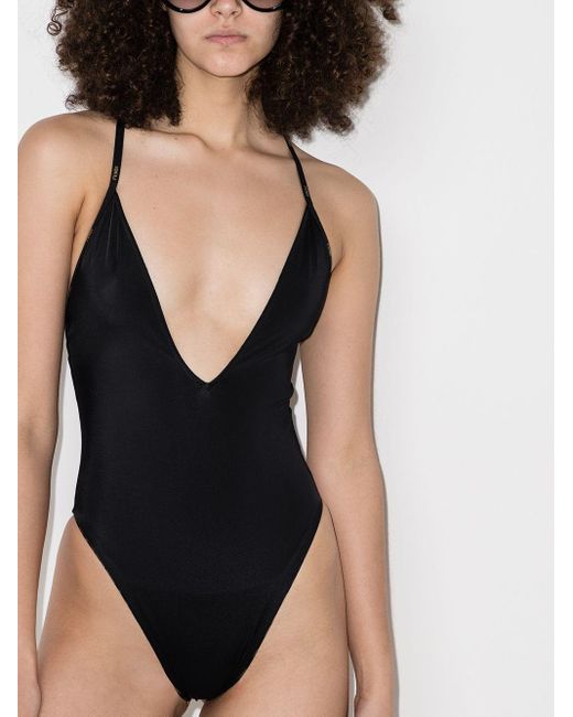 Fendi Black Reversible Ff-print Swimsuit