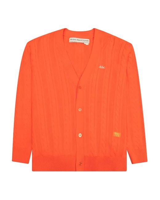 Advisory Board Crystals Cardigan mit Zopfmuster in Orange für Herren