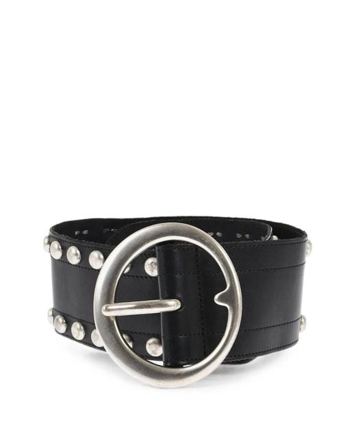 DSquared² Black Studded Leather Belt