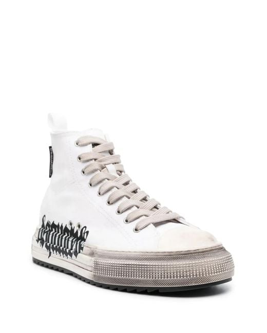 DSquared² White Berlin Distressed Sneakers for men