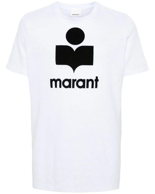 Isabel Marant White Karman Linen Logo T-Shirt for men
