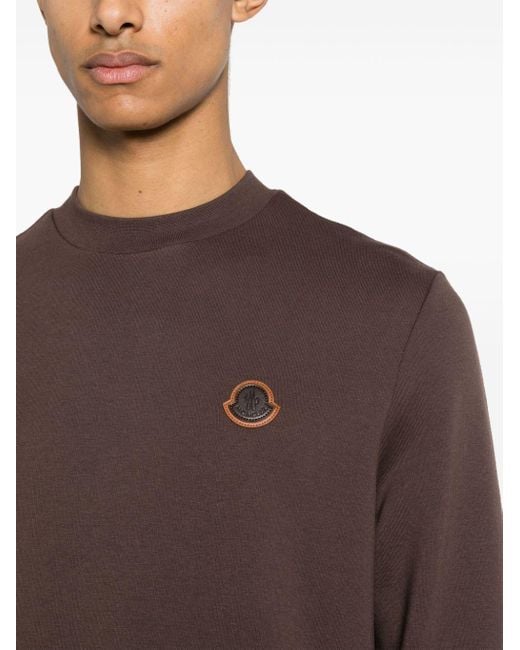 Moncler Brown Logo-patch Sweatshirt for men