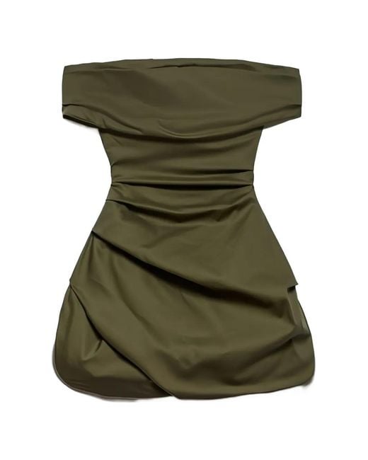 Aniye By Draped Off-Shoulder Mini Dress in Green | Lyst