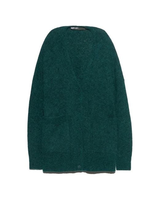 Bimba Y Lola Green Long Dark- Alpaca Cardigan