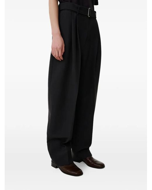 Studio Nicholson Black Hibi Belted Pleated Trousers