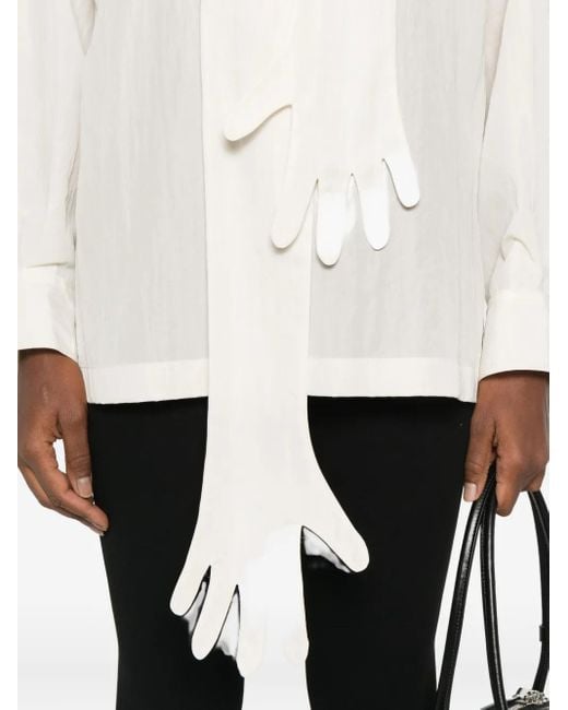 Jean Paul Gaultier White Glove-Detail Blouse