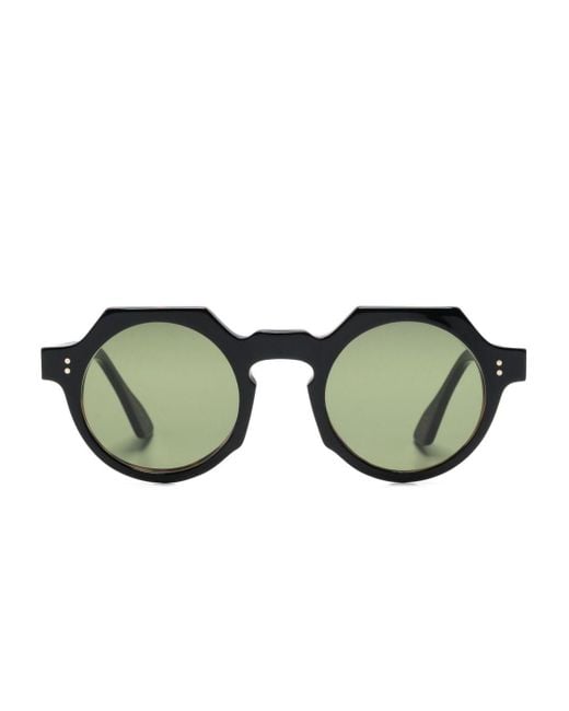 Lesca Green Buzz Round-frame Sunglasses