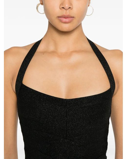 Hervé Léger Black Maxine Gown Midi Dress