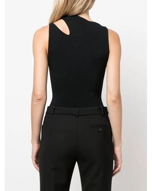 MANURI Black Bambina Asymmetrical-Neckline Top