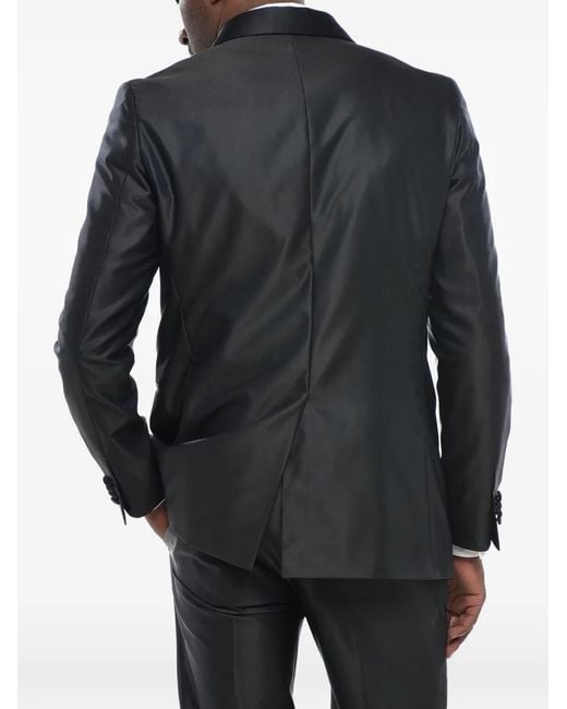 Corneliani Black Double-Breasted Shawl-Lapel Suit for men