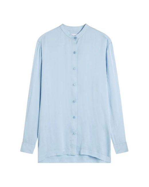 Bondi Born Blue Ardea Hammered-Satin Shirt