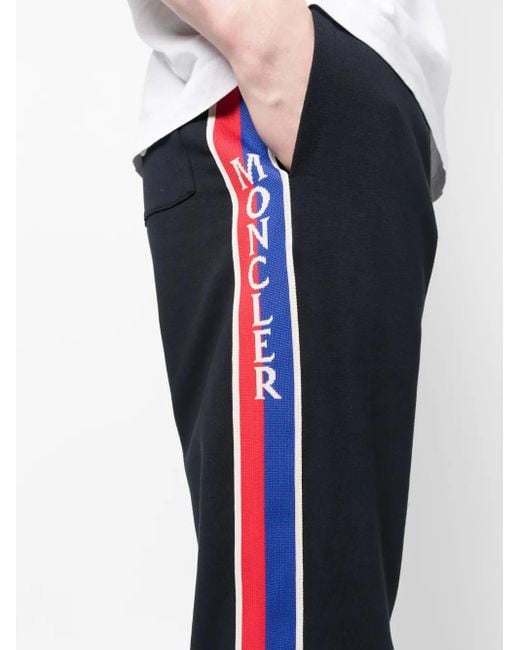 Moncler Blue Rear Logo-Patch Track Pants for men
