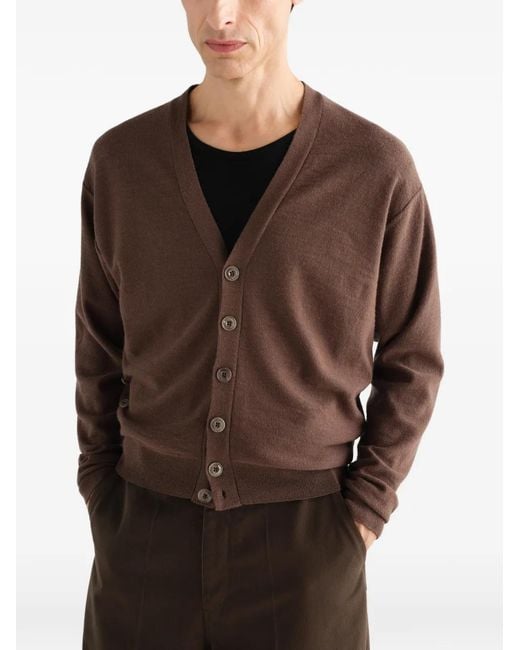 Lemaire Brown Relaxed Twisted Cardigan