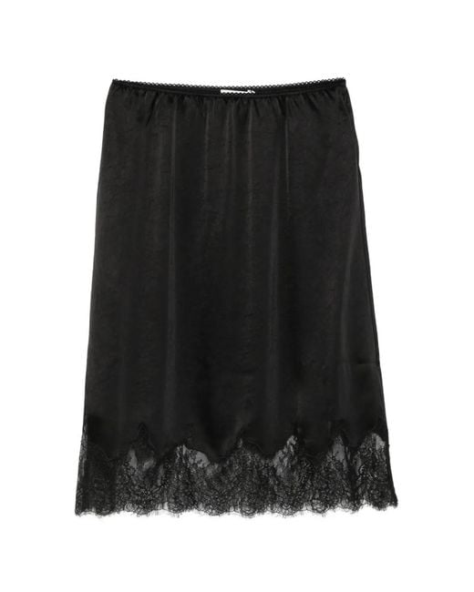 Citizens of Humanity Black Lace-Trim Mini Skirt