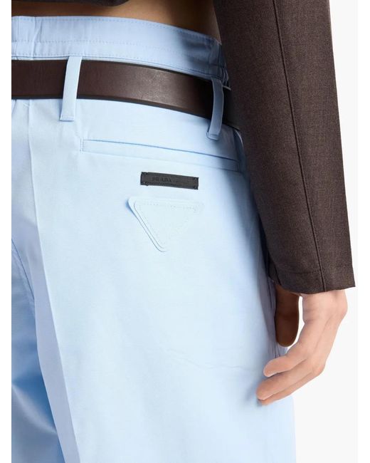 Prada Blue Poplin Shorts for men