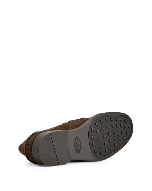 Tod's Brown Mocassins En Daim À Entaille Penny for men
