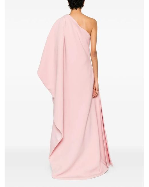 Jean Louis Sabaji Pink Ruffled One-Shoulder Dress