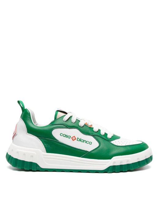 Casablancabrand Green Court Leather Sneakers for men