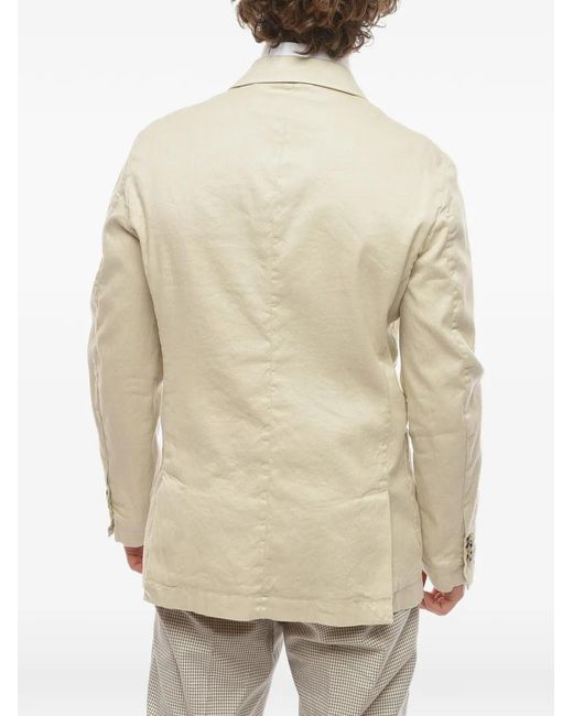 Cruna Natural Single-Breasted Patch-Pockets Blazer for men