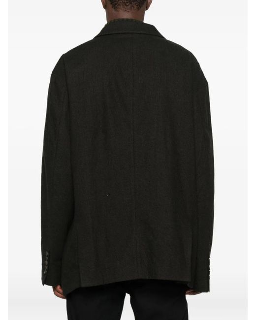 Ziggy Chen Black Virgin Wool-Blend Blazer for men
