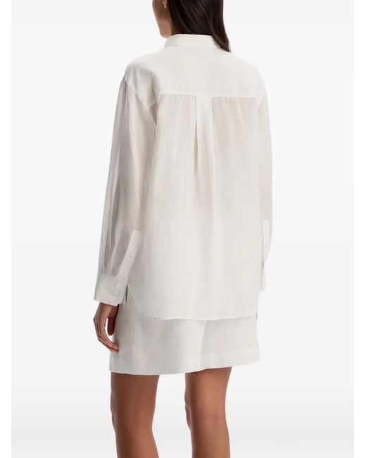 12 STOREEZ White Buttoned Ramie Shirt