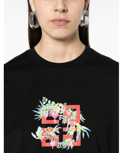 T-shirt con stampa 4G Flowers di Givenchy in Black