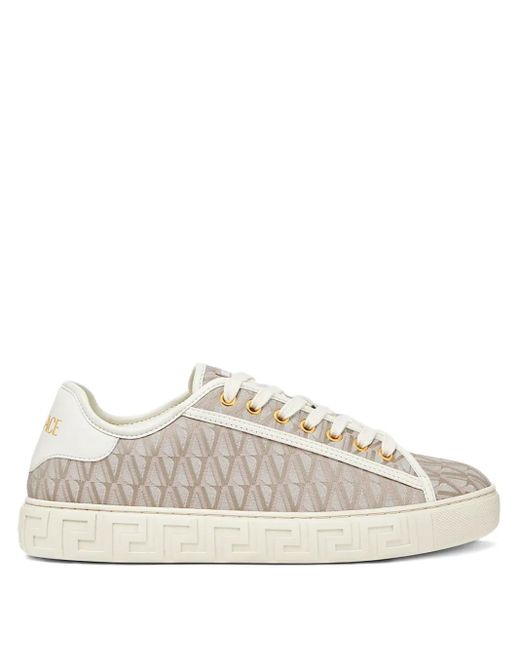 Versace White Greca-Pattern Sneakers