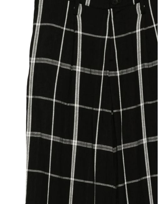 Limi Feu Black Check-Pattern Trousers