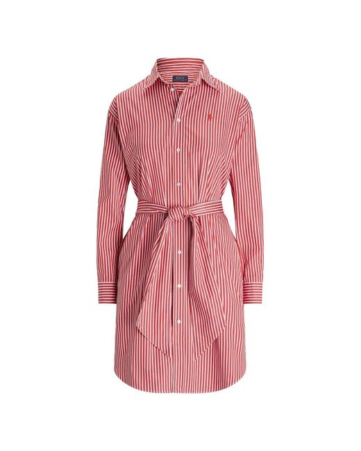 Polo Ralph Lauren Pink Robe Courte À Rayures