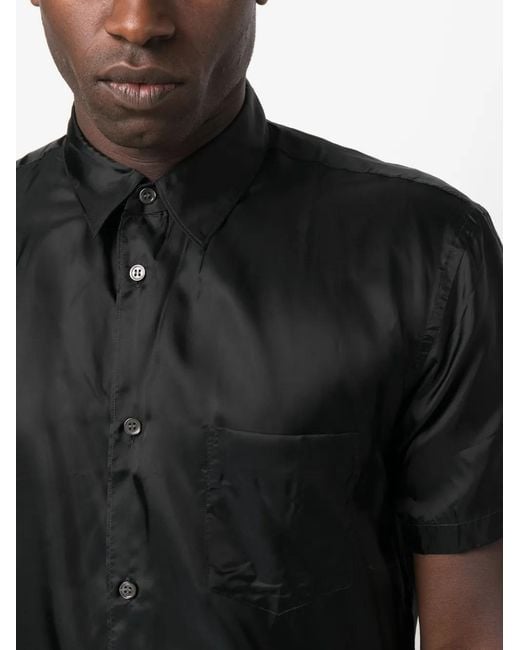 Comme des Garçons Black Satin-Finish Short-Sleeve Shirt for men
